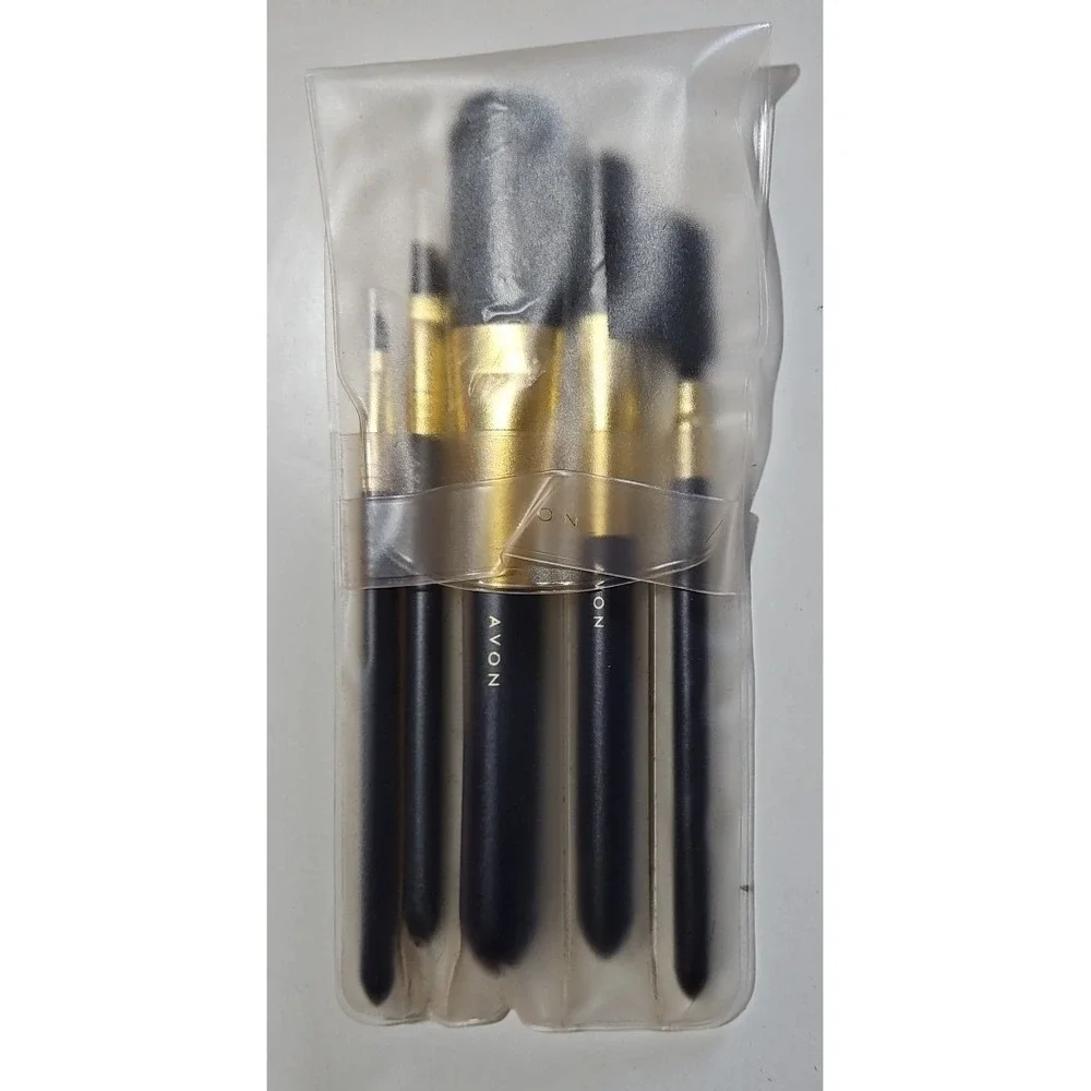 AVON Elegant *NOS* Brush Collection VINTAGE 5-Piece Set 1999 Flip Pouch NEW wBox